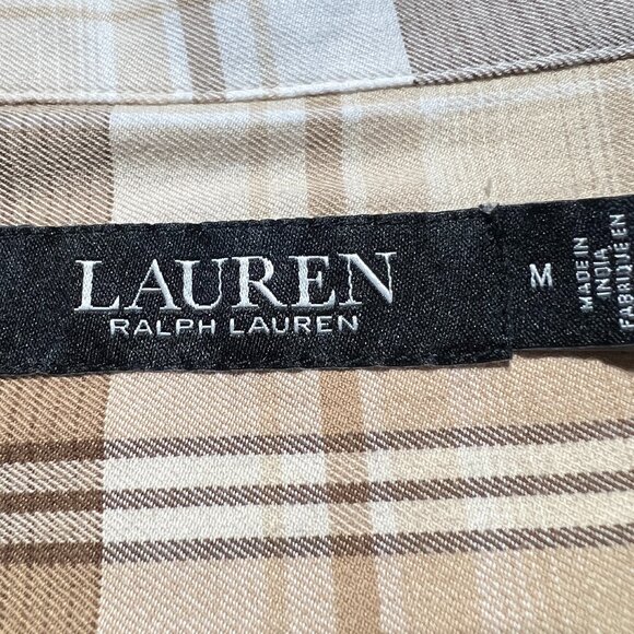 🤎Lauren Ralph Lauren Plaid Western Shirt with Embroidery size M vintage vibe - Picture 5 of 10